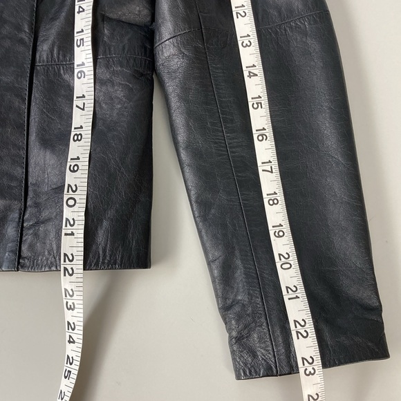 Julian Marcuir Black Leather Zip Front Jacket - Picture 10 of 12